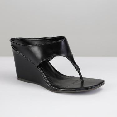 Imagem de Sandália Feminina Anabela Minimal Square Bico Quadrado