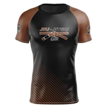 Imagem de Camiseta Black Cat Sport Wear Faixa Jiu-Jitsu Rash Guard Segunda Pele Proteção-Unissex
