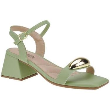 Imagem de Sandália Feminina Salto Grosso Baixo Médio Lançamento Enfeite Lesma Confortável Casual-Feminino