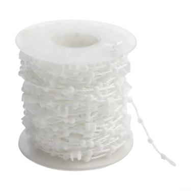 Imagem de Cabo de elos cegos verticais de plástico de 20 m, adequado para ripas de 100 mm ou 117 mm, fundo branco liso para tratamentos de janela, instalação de persianas romanas, aparência moderna, acessório
