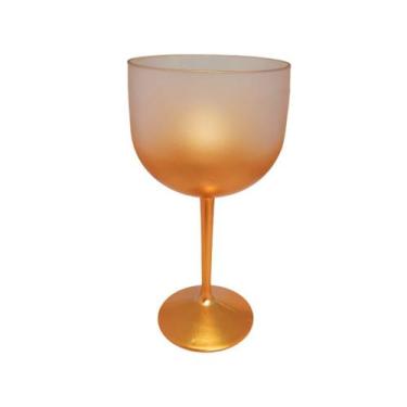 Imagem de Taça Gin de Acrílico Degradê 550 Ml - M&Ca. Plásticos, Dourado
