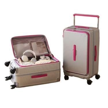 Imagem de Tourister Bagagem de grande capacidade com abertura lateral, mala de viagem com senha de roda giratória (20/24 polegadas, unissex)(White,28 inches)