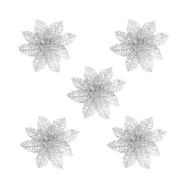 Imagem de Flores Artificiais Com Glitter E Ramos De Frutas Para Decorações De Ár