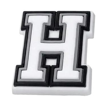 Imagem de Charm De Sapato Em PVC Com Alfabeto Preto E Branco Para Crocs, Acessór