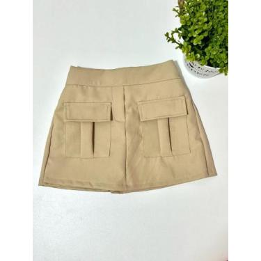 Imagem de short saia cargo  infantil em alfaiataria menina mini diva lançamento 