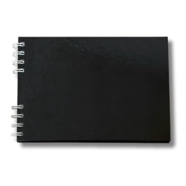 Imagem de Álbum Scrapbook A5 Folhas Pretas 180g - Caneta Branca Opcional para Preservar Memórias e Projetos Artísticos (Capa Lisa 25 folhas,Sim)