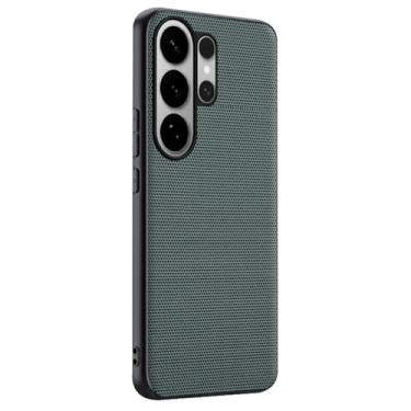 Imagem de LTLMYDAM Capa de couro vegano para Samsung Galaxy S26 Ultra/S26 Plus/S26, capa de telefone fina masculina e feminina minimalista à prova de choque com borda macia, verde, S26 Ultra