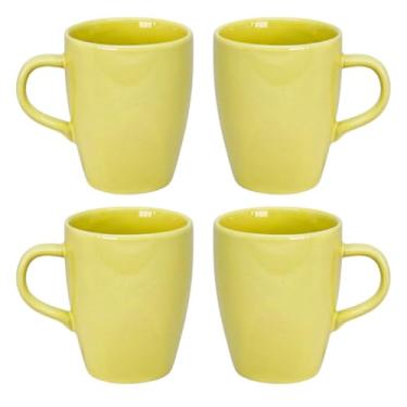 Imagem de Kit de 6 Canecas de Porcelana 230ml – Ideal para Café, Chá, Cantinho do Café, Recepções e Presente (4 Amarela)