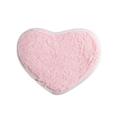 Imagem de 1 peça antiderrapante super macia de espuma absorvente de fibra fina, banheiro, chuveiro, coração, tapete de banho, tapete antiderrapante (rosa)