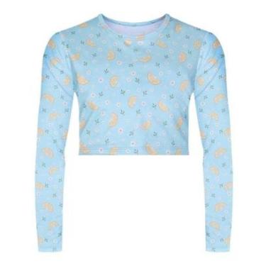Imagem de Camisa Cropped Selene Manga Longa Juvenil - Azul 14-Unissex