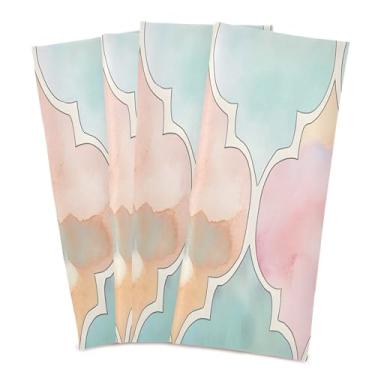 Imagem de xigua Conjunto de 4 panos de prato de cozinha em cores aquarela, toalhas de cozinha macias e altamente absorventes de secagem rápida para limpeza de pratos e limpeza manual, 71 x 45 cm