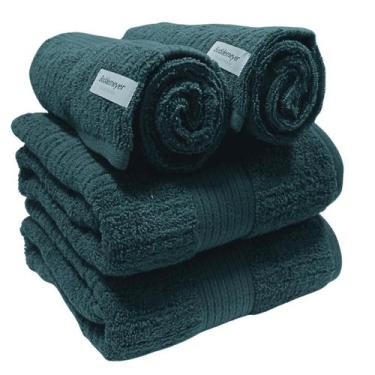 Imagem de Kit Toalhas Banhão Buddemeyer Fio Penteado Canelado Verde 2 banhão 2 r