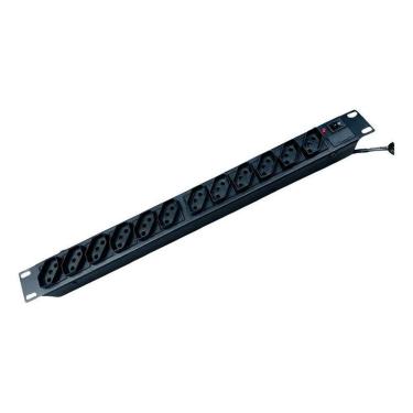 Imagem de Regua Rack 19 Filtro Linha 10A 12 Tomadas Extensão Eletrica