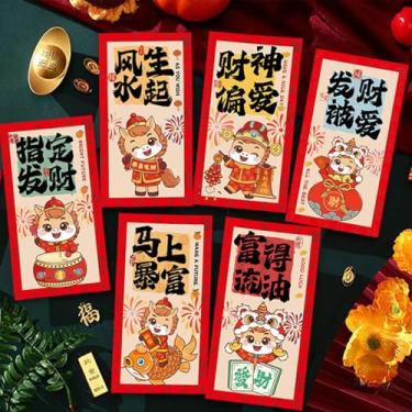 Imagem de Envelopes vermelhos de ano novo chinês 2026 - 6 designs Hong Bao Envelopes de dinheiro da sorte