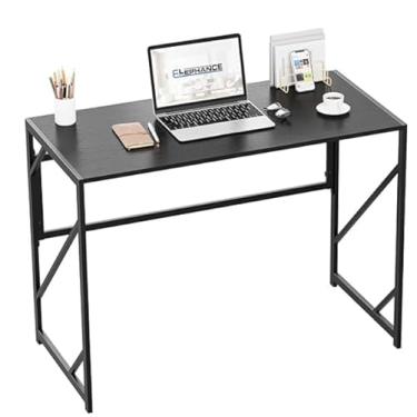 Imagem de Escrivaninha moderna para escritórios em casa, sem montagem, mesa dobrável para pequenos espaços (preta, 80 cm)
