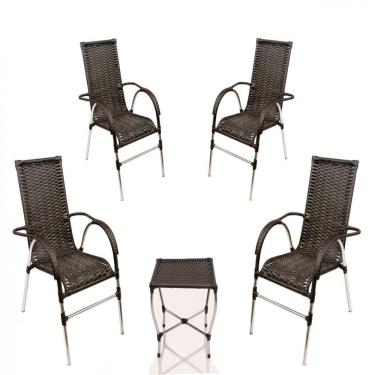 Imagem de Cadeira Poltrona Vênus Varanda Junco Trama Original Pedra Ferro