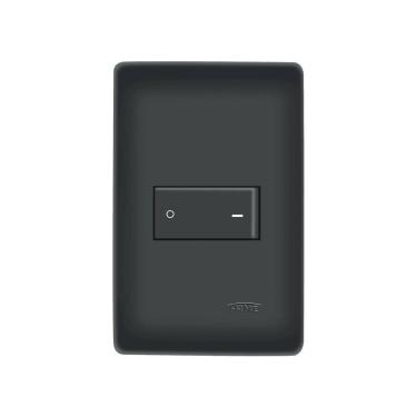 Imagem de Interruptor Bipolar Simples Fame Habitat Black Com Placa 4x2 Preto
