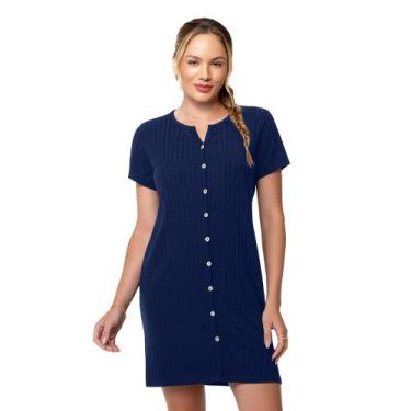 Imagem de Camisola Manga Curta com Abertura Frontal Marinho Zee Rucci, GG