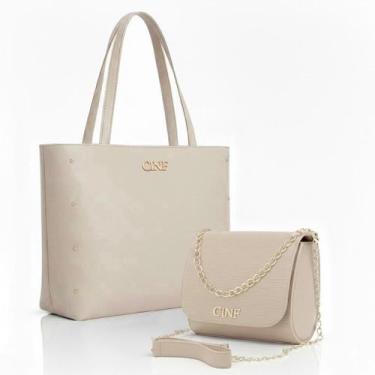 Imagem de Kit De Bolsa Feminina Sacola Grande + Tira Colo Pequena - CF Ecommerce
