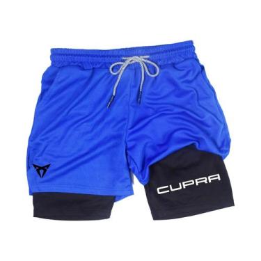 Imagem de Shorts Esportivos Masculinos De Secagem Rápida E Respiráveis Em Dupla 