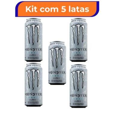 Imagem de Energético Monster Ultra 473ml Pack 5 Latas Original Zero Açúcar - Mon
