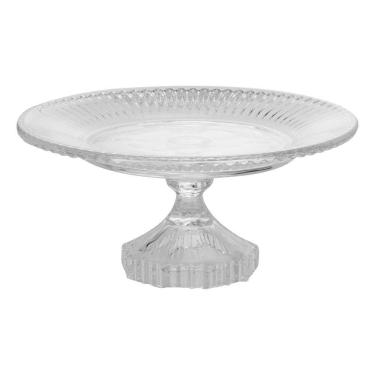 Imagem de Boleira De Vidro Prato Porta Bolo Com Pé Cristal Renaissance 22cm Lyor