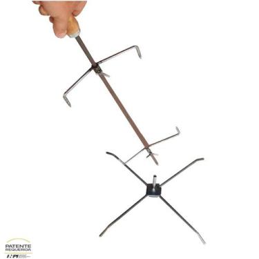 Imagem de Kit Espeto Costelão com Base para Churrasco Churrasqueira - INOX LAURI