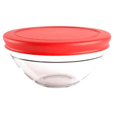 Imagem de Pote de Vidro Refratário Borossilicato com Tampa Vermelha 500ml  1 peça - Casambiente