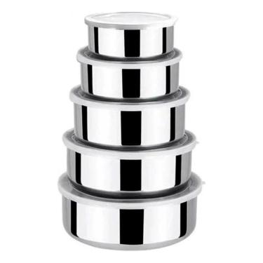 Imagem de Kit Conjunto 5 Potes Herméticos Bavaria Com Tampa - Inox