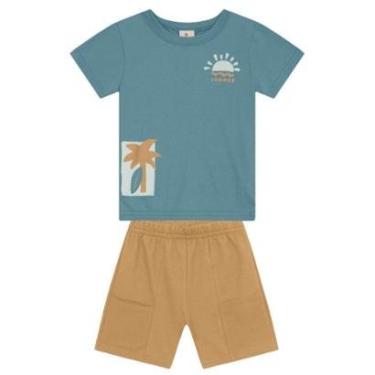Imagem de Conjunto infantil menino estampa tropical Brandili-Masculino