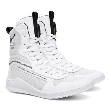 Imagem de Sapatilha de Boxe Branca Oficial Tetra Campeão Popó Conforto Segurança Treinos Lutas-Unissex