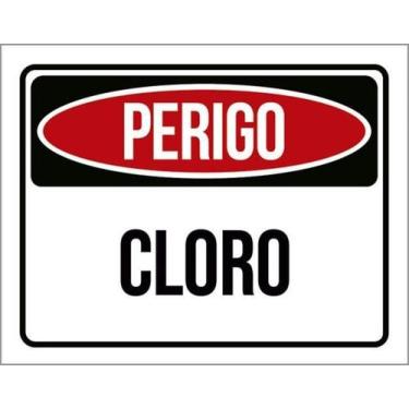 Imagem de Kit 5 Placas Sinalização - Perigo Cloro - Sinalizo