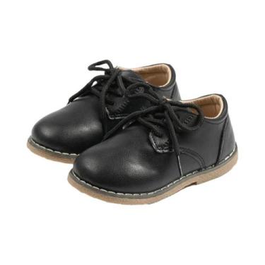 Imagem de Sapatos Oxford Para Crianças Em Couro Com Solado De Borracha Antiderra