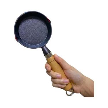 Imagem de Mini Frigideira Antiaderente De Ferro Fundido Portátil Com Bicos Duplo