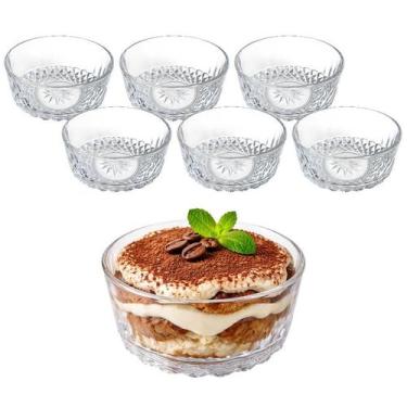Imagem de Kit 6 Bowl Taça Vidro Transparente Sobremesa Sorvete 250ml - CLICK HOU