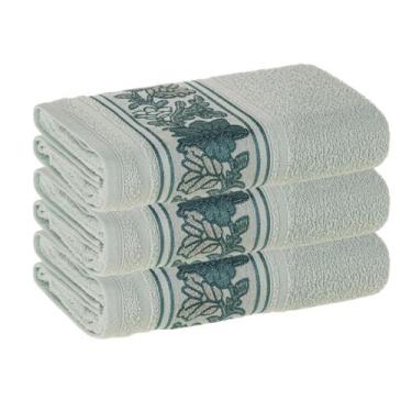 Imagem de Toalha de Rosto Karsten Fio Penteado 3 Peças, Liana Azul Brisa