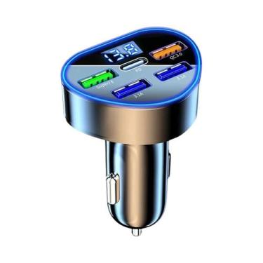 Imagem de Carregador De Carro USB Tipo C Super Rápido 350W Com Monitor De Voltag