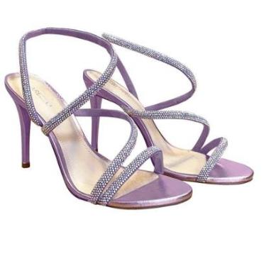 Imagem de Sandália Arezzo Gloss Strass Salto Fino Tira Curva-Feminino