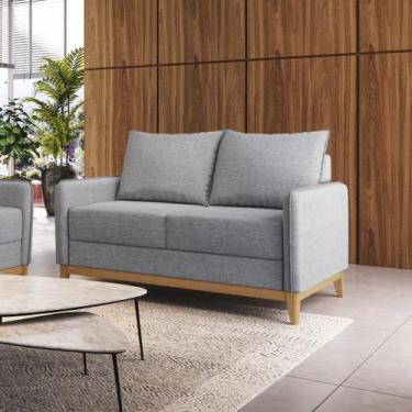 Imagem de Sofá Living Lugano 2 Lugares Estrutura e Pés em Eucalipto Tecido Linho