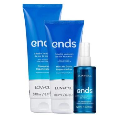 Imagem de Kit Lowell Ends Regenerador Shampoo 240ml + Máscara 200ml + Extra Rege