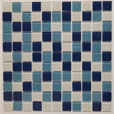 Imagem de Kit 1m² Pastilha de Vidro Cristal 30cm X 30cm Azul