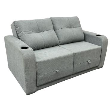 Imagem de Sofá Cama 2 Lugares 1,47m Com Porta Copo e Almofadas Kate
