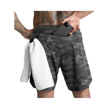 Imagem de Shorts Masculinos De Corrida E Fitness De Secagem Rápida, Cor Sólida, 