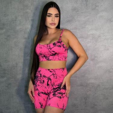 Imagem de Kit Fitness Short Blackout Premium Top Sustentação Extrema Modela Bumb