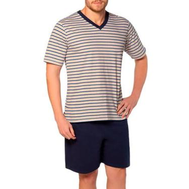 Imagem de Pijama Curto Lupo 28021-001 Masculino Listrado Algodão T. P/XG, M, 280
