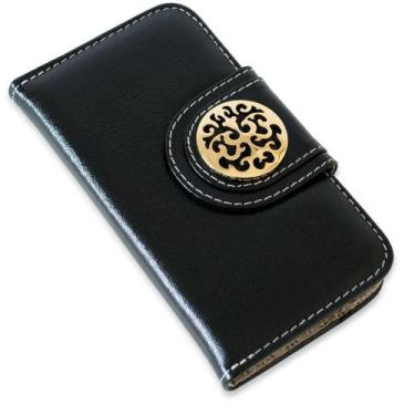 Imagem de Capa carteira couro johari preto para samsung s22 ultra s908 - CELLWAY