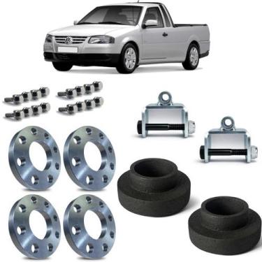 Imagem de Kit Completo Elevar Saveiro Espaçador 15mm até G4 Todas - Borfix