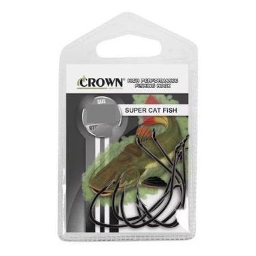Imagem de Kit Com 5 Anzois Anzol  Super Cat Fish 10/0 Crow Piraiba - Crown