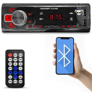 Imagem de Som Automotivo Rádio Mp3 Universal Bluetooth Carregador via USB Entrad