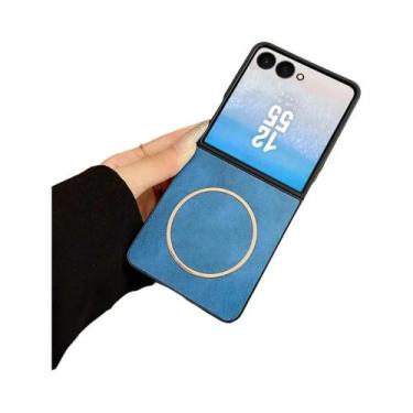 Imagem de Capa De Luxo Em Couro Fosco Magnético Para Samsung Galaxy Z Flip 7 6 5